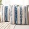 WANLIRD Boho Throw Pillow Covers 18x18 Set of 2 Farmhouse Decorative Cushion Case Striped Square Pillows Cover Chenille Pillow Cases Accent Neutral Pillowcase for Sofa Couch BedSky Blue