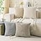 Cozoomy Set of 4 Neutral Decorative Throw Pillow Covers 18x18 Inch Corduroy Pillow Covers for Bed Couch Sofa Living Room Soft Square Cushion Cases