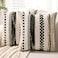 WANLIRD Boho Throw Pillow Covers 18x18 Set of 2 Christmas Decorative Cushion Case Striped Square Pillows Cover Chenille Pillow Cases Accent Neutral Pillowcase for Sofa Couch BedDark Green