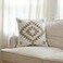 IKATYARN Beige Aztec Pattern Embroidery Throw Pillow CoverBoho Tribal Geometric Pillowcase Modern Farmhouse Brown Cushion Case for Couch Sofa Bed 20x20
