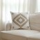IKATYARN Beige Aztec Pattern Embroidery Throw Pillow CoverBoho Tribal Geometric Pillowcase Modern Farmhouse Brown Cushion Case for Couch Sofa Bed 20x20