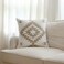 IKATYARN Beige Aztec Pattern Embroidery Throw Pillow CoverBoho Tribal Geometric Pillowcase Modern Farmhouse Brown Cushion Case for Couch Sofa Bed 20x20