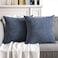 MIULEE Pack of 2 Blue Decorative Pillow Covers 22x22 Inch Soft Chenille Couch Throw Pillows Farmhouse Cushion Covers for Home Decor Sofa Bedroom Living Room