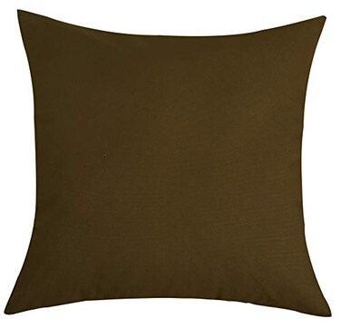 TangDepot Cotton Solid Throw Pillow Covers 18 x 18 Coffee 1 Count Pack of 1