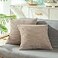 CaliTime Throw Pillow Covers Pack of 2 Comfy Corduroy Corn Striped Waffle Decorative Cushion Cases for Couch Sofa Bed Farmhouse 20 X 20 Inches Light Taupe