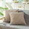 CaliTime Throw Pillow Covers Pack of 2 Comfy Corduroy Corn Striped Waffle Decorative Cushion Cases for Couch Sofa Bed Farmhouse 20 X 20 Inches Light Taupe