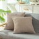 CaliTime Throw Pillow Covers Pack of 2 Comfy Corduroy Corn Striped Waffle Decorative Cushion Cases for Couch Sofa Bed Farmhouse 20 X 20 Inches Light Taupe