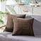 CaliTime Throw Pillow Covers Pack of 2 Comfy Corduroy Corn Striped Waffle Decorative Cushion Cases for Couch Sofa Bed Farmhouse 20 X 20 Inches Brown