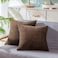 CaliTime Throw Pillow Covers Pack of 2 Comfy Corduroy Corn Striped Waffle Decorative Cushion Cases for Couch Sofa Bed Farmhouse 20 X 20 Inches Brown