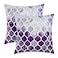 CaliTime Cushion Covers Cosy Cushion Covers for Couch Bed Sofa Manual Hand Painted Colourful Geometric Lattice Chain Print 45 cm x 45 cm Main Grey Purple Aubergine Pack of 2