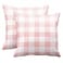 Emvency Set of 2 Throw Pillow Cover Cute Chic Pink Preppy Buffalo Check Plaid Modern Decorative Pillow Case Home Decor Square 18 x 18 Inch Pillowcase