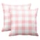 Emvency Set of 2 Throw Pillow Cover Cute Chic Pink Preppy Buffalo Check Plaid Modern Decorative Pillow Case Home Decor Square 18 x 18 Inch Pillowcase