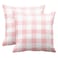Emvency Set of 2 Throw Pillow Cover Cute Chic Pink Preppy Buffalo Check Plaid Modern Decorative Pillow Case Home Decor Square 18 x 18 Inch Pillowcase