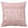 Emvency Throw Pillow Cover Cute Burlap Pink Blush Sparkle Monogram Decorative Pillow Case Home Decor Square 16 x 16 Inch Pillowcase
