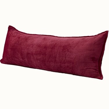 Zhiyuan Warm Fleece Body Pillow Cover Only Long Pillowcase 175 x 47 Inch Wine