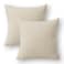 Jeanerlor Square Faux Lined Linen Decorative Striped Throw Pillow Case 24x24 inch Cushion Sham Set for Garden2 Packs60 x 60 cmLight Linen