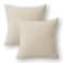 Jeanerlor Square Faux Lined Linen Decorative Striped Throw Pillow Case 24x24 inch Cushion Sham Set for Garden2 Packs60 x 60 cmLight Linen