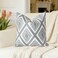 Slow Cow Embroidery Throw Pillow Cover Decorative Cushion Cover 18x18 Inch Gray