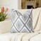 Slow Cow Embroidery Throw Pillow Cover Decorative Cushion Cover 18x18 Inch Gray