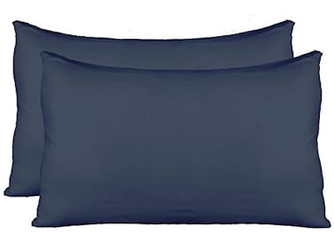 AUCOCU Stretch Jersey Pillow Cases with Invisible Zipper Universal Size fit All King Queen and Standard Size Pillows Modal Rayon Spandex 180 Gram Soft Than Cotton Pack of 2 Navy