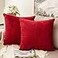 MIULEE Decorative Corduroy Pillow Covers Soft Solid Pack of 2 Cushion Cases Boho Square Throw Pillow Covers Christmas Red Pillowcases for Couch Chair Sofa Bed Living Room Home Decor 20 x 20 Inch