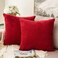 MIULEE Decorative Corduroy Pillow Covers Soft Solid Pack of 2 Cushion Cases Boho Square Throw Pillow Covers Christmas Red Pillowcases for Couch Chair Sofa Bed Living Room Home Decor 20 x 20 Inch