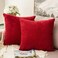 MIULEE Decorative Corduroy Pillow Covers Soft Solid Pack of 2 Cushion Cases Boho Square Throw Pillow Covers Christmas Red Pillowcases for Couch Chair Sofa Bed Living Room Home Decor 20 x 20 Inch