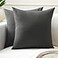 Encasa XO Throw Pillow Covers 18x18 in Set of 2 Charcoal Grey No Inserts Cotton Pillow Covers for Living Room Bed Sofa Couch Decorative Cushion Covers with Improved Zipper
