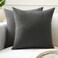 Encasa XO Throw Pillow Covers 18x18 in Set of 2 Charcoal Grey No Inserts Cotton Pillow Covers for Living Room Bed Sofa Couch Decorative Cushion Covers with Improved Zipper