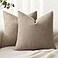 MIULEE Pack of 2 Decorative Linen Burlap Pillow Covers Farmhouse Boho Accent Pillowcases for Sofa Car Couch Bedroom Living Room Decor 18x18 Inch Brown
