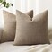 MIULEE Pack of 2 Decorative Linen Burlap Pillow Covers Farmhouse Boho Accent Pillowcases for Sofa Car Couch Bedroom Living Room Decor 18x18 Inch Brown