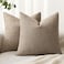 MIULEE Pack of 2 Decorative Linen Burlap Pillow Covers Farmhouse Boho Accent Pillowcases for Sofa Car Couch Bedroom Living Room Decor 18x18 Inch Brown