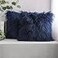 Phantoscope Pack of 2 Faux Fur Solid Throw Decorative Pillow Cover Cushion Covers Luxury Soft Decorative Pillowcase Fuzzy Pillow Covers for BedCouchNavy Blue 20 x 20 Inches