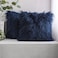 Phantoscope Pack of 2 Faux Fur Solid Throw Decorative Pillow Cover Cushion Covers Luxury Soft Decorative Pillowcase Fuzzy Pillow Covers for BedCouchNavy Blue 20 x 20 Inches