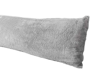AUCOCU Extra Soft Body Pillow Cover SherpaMicroplush Material 20x54 Inches Zipper Closure Gray