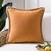 Phantoscope Farmhouse Fall Solid Throw Decorative Pillow Cover Burlap Linen Trimmed Tailored Edges Outdoor Pillow Orange 1 Pack 20 x 20 inches 50 x 50 cm