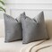 JUSPURBET Decorative 20x20 Pillow Covers Set of 2 Velvet Throw Pillow Covers for Couch Sofa Bed Soft Cushion Covers Cases with Hidden Zipper for Living Room HomeGray