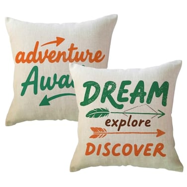 ULOVE LOVE YOURSELF Set of 2 Arrows Throw Pillow Case Cushion Cover Home Decorative Square Pillowcases 1818 Inch Adventure AwaitsDream Explore Discover