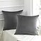 Phantoscope Pack of 2 Velvet Decorative Throw Decorative Pillow Cover Soft Solid Square Cushion Case for Couch Dark Grey 20 x 20 inches 50 x 50 cm