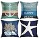 Emvency Set of 4 Throw Pillow Covers Nautical Coastal Beach and Blue Turquoise Anchor Weathered Wood Old Decorative Pillow Cases Home Decor Square 18x18 Inches Pillowcases