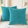CaliTime Throw Pillow Covers Decorative 18 X 18 Inches Pack of 2 Cozy Chenille Cushion Cases for Couch Sofa Bed Living Room Home Lake Blue