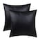BRAWARM Faux Leather Throw Pillow Covers 18 X 18 Inches Black Leather Pilow Covers Pack of 2 Solid Dyed Leather Pillowcases for Couch Bed Sofa Garden Home Decorative