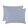 Wake In Cloud Striped Pillow Cases 100 Washed Cotton Ticking Stripe Vertical Pinstripe Neutral Farmhouse Set of 2 Pillowcases Pillow Shams Covers Denim Blue Standard Size 20x26 Inches