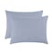 Wake In Cloud Striped Pillow Cases 100 Washed Cotton Ticking Stripe Vertical Pinstripe Neutral Farmhouse Set of 2 Pillowcases Pillow Shams Covers Denim Blue Standard Size 20x26 Inches