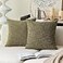 K KEVIN Kevin Textile Cotton Linen Soft Decorative Square Throw Pillow Covers Cushion Case for Sofa Bedroom 2 Pc 22 x 22 Inch 55 x 55 cm Peridot Green