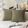 K KEVIN Kevin Textile Cotton Linen Soft Decorative Square Throw Pillow Covers Cushion Case for Sofa Bedroom 2 Pc 22 x 22 Inch 55 x 55 cm Peridot Green