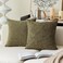 K KEVIN Kevin Textile Cotton Linen Soft Decorative Square Throw Pillow Covers Cushion Case for Sofa Bedroom 2 Pc 22 x 22 Inch 55 x 55 cm Peridot Green