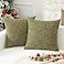 K KEVIN Kevin Textile Burlap Decoration Supersoft Linen Cushion Covers Square Throw Pillows Cover for Couch Set of 2 61x61 cm Peridot Green