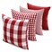 CARRIE HOME Buffalo Check Pillow Covers Buffalo Plaid Throw Pillow Cover 18x18 for Red and White Decorations Set of 4