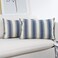 JOJUSIS Stripe Throw Pillow Covers Farmhouse Pillowcases Pack of 2 12 x 20 Inch Blue